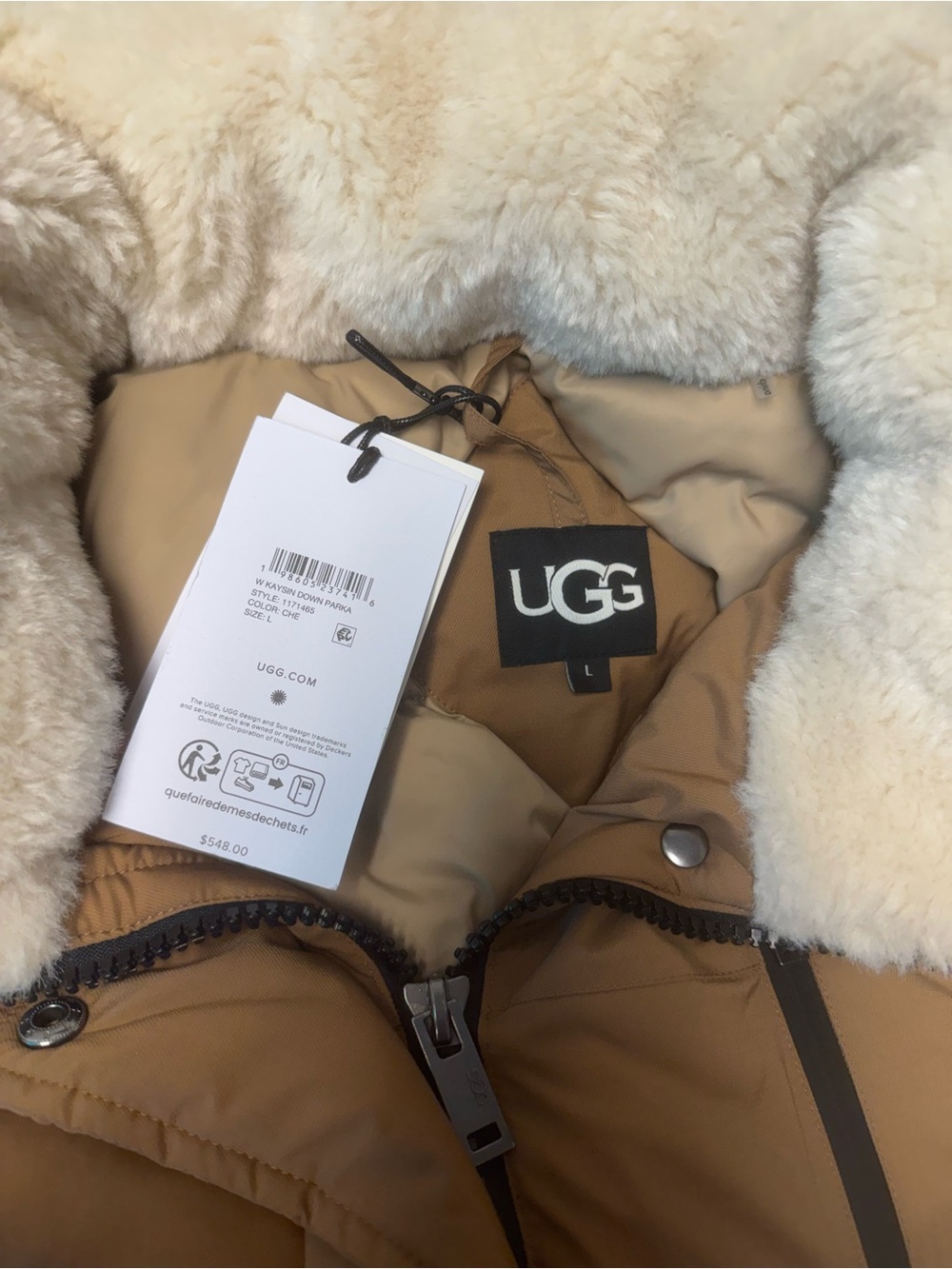 UGG Tan and Cream Kaysin Down Parka - Picture 8 of 10